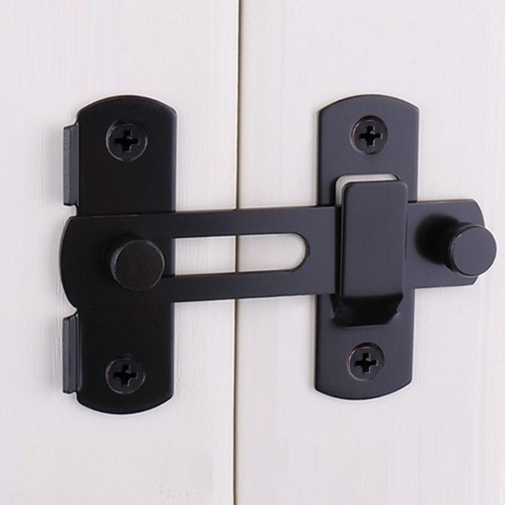 Black Durable Flip With Screws Safety Right Angle Door Buckle Gate Bolt Home Hardware Door Lock