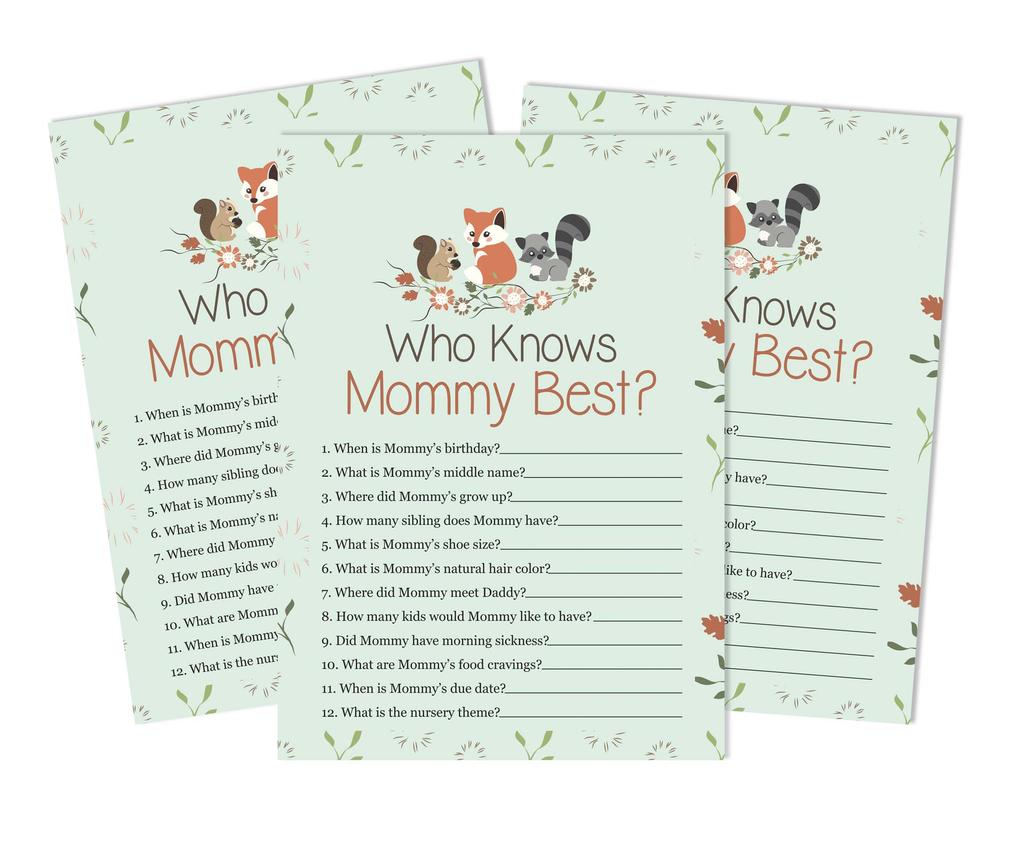 Inkdotpot 50 Baby Alphabet ABC Game Animals Baby Shower Game-Gender Neutral Party Supplies