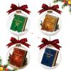 Enfeites de Livro, Decoração Literária Exquisita Com Bolas de Livro Transparentes Para Árvore de Natal 2D