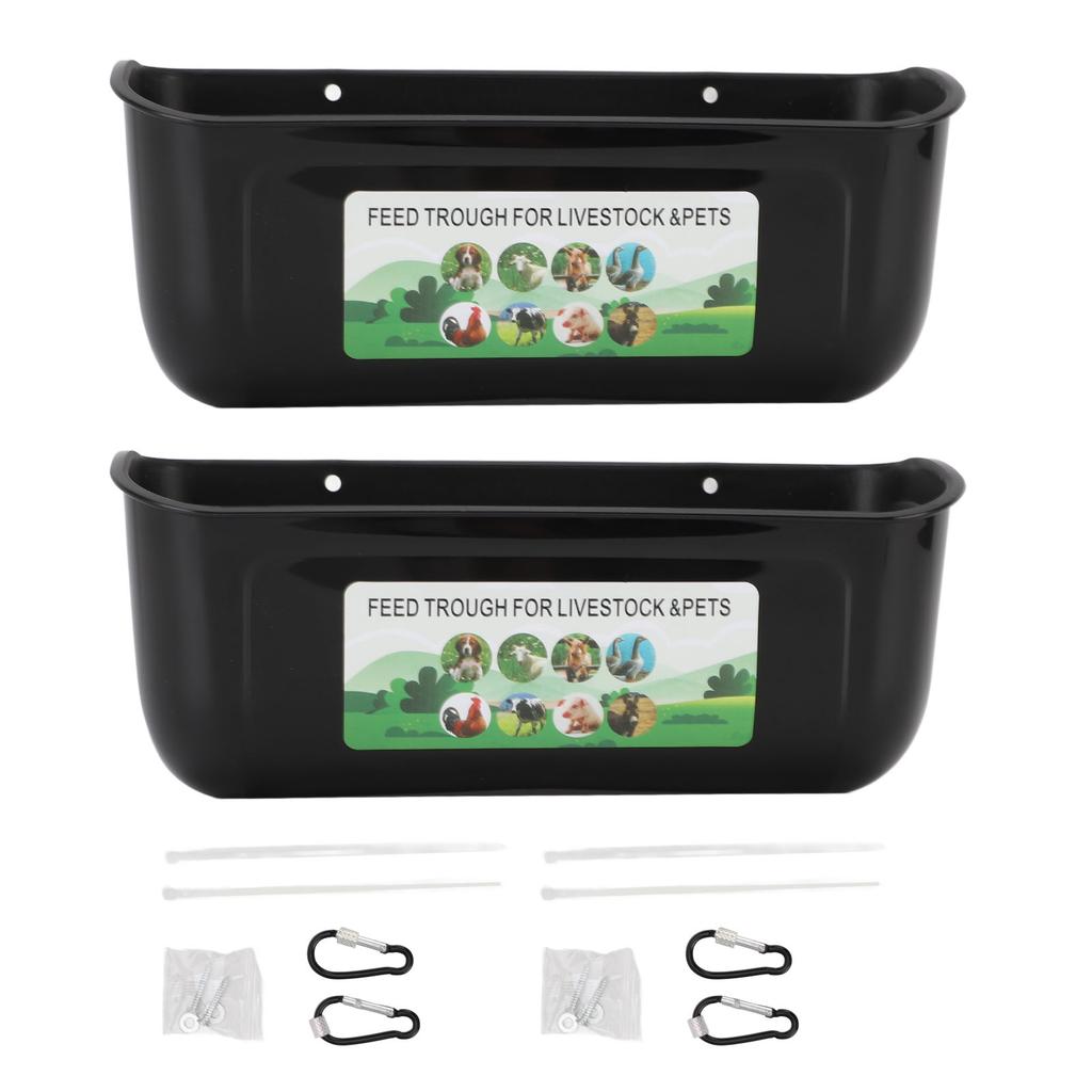 2PCS Hängen Geflügel Feeder Kunststoff Vieh Fütterung Trog für Huhn Gänse Schafe Hirsche Hund Weiß