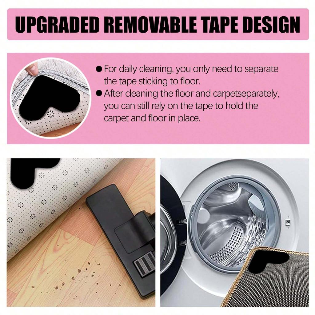 8PCS Rug Pad Grippers Heart-Shaped PU Nano Non Slip Rug Pad Carpet Fixed Sticker,80mm*80mm