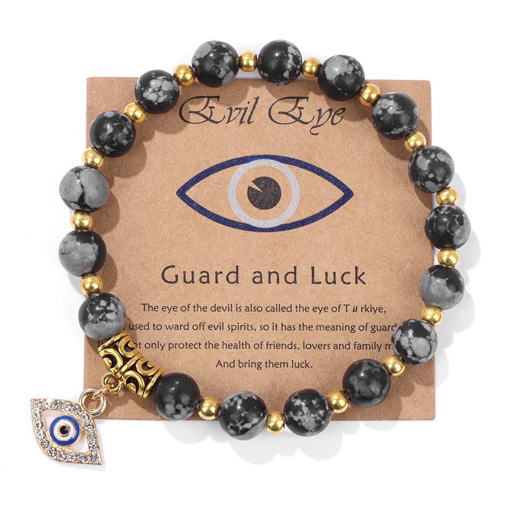 Lucky Turkish Evil Eye Pendant Beads Bracelet Handmade Natural Stone Charm Elastic Bangles Men Women Fashion Yoga Energy Jewelry