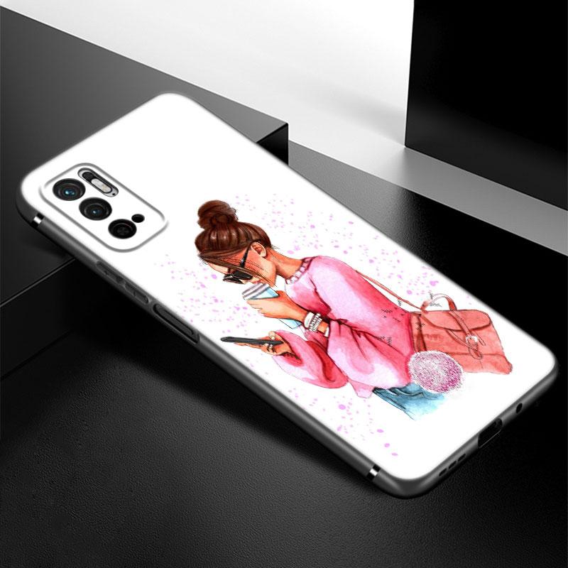 Girl Princess Love Phone Case For Xiaomi Redmi Note 7 8 9 10 Lite 11 11E 11T 12 Pro 11S 4G 10T 5G 8T 9S 10S Soft TPU Black Cover