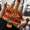 Halloween Multilayer Stretch Bracelets For Women BOO Letter Ghost Pumpkin Clay Beads Stretch Bangles Party Costume Charm Jewelry