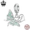 S925 Sterling Silver Exquisite Butterfly Tassel Beaded Pendant for DIY Jewelry