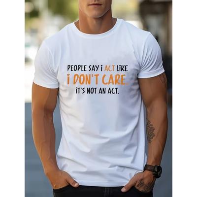 T-shirt imprimé lettres, T-shirt homme, T-shirt décontracté à manches courtes pour l'été
