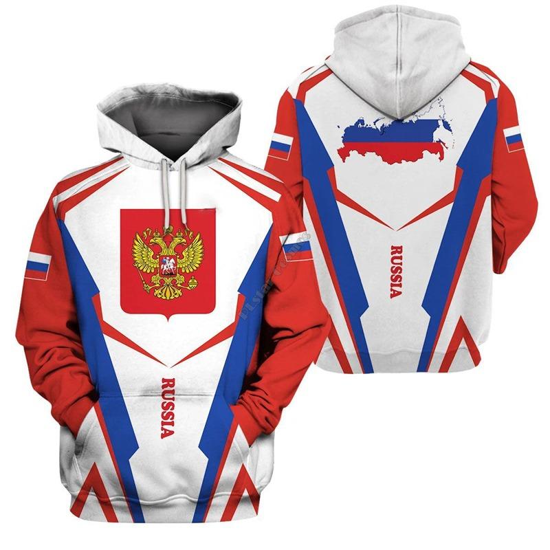 Fashion Men's Hoodie Russia National Emblem Camo 3D Print Fall Sweatshirt Hoodie Street Casual Boy Sweatshirt Y2K Men's Oversized Top Clothing