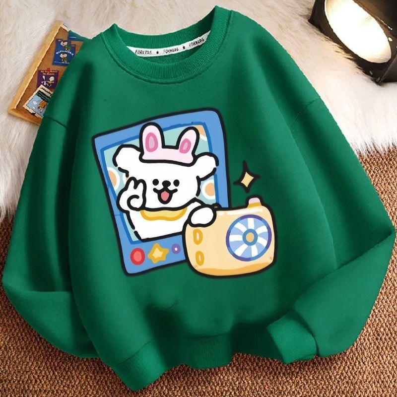 

Children s Cute Line Puppy Sweatshirt for Autumn and Winter, Loose Long-sleeved Sweatshirt for Boys and Girls 160