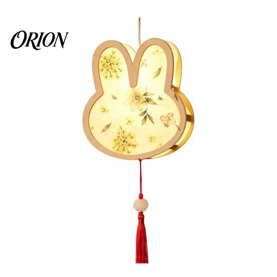 Handgefertigtes Papierlaternen-Bastel-DIY-Kit im chinesischen antiken Stil, handgehalten beleuchtbar mit LED-Lichterkette & traditionellem Quasten-Dekor, Hase Schmetterling Lotus