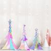 Prismatic Iridescent Christmas Tree 3 Pieces Iridescent Colorful Acrylic 3D Decor Holographic Desktop Christmas Tree for Indoor