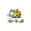 CARLORBO Mini Car Toy Sandbox Set, Working Vehicles, Educational Toy - ABS Construction Vehicle Set of 4, Including an Excavator, Toy Cars, Birthday