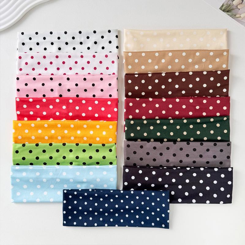5/8Pcs Polka Dot Sports Elastic Headband Able Makeup Headband, Sports & Fitness Sweat-Absorbent Hairband
