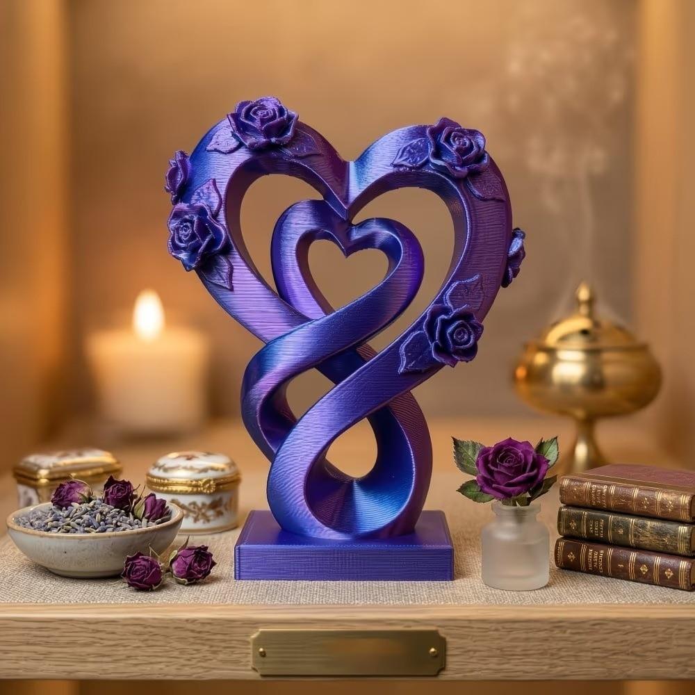 Modernes Herz-Rosen-Ornament Romantisches Herz-Statuen-Ornament Kreatives Liebes-Ornament Valentinstagsgeschenk