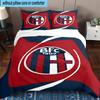 3PCS Football Bologna Bedding Set,Including 1pc Duvet Cover And 2pcs Pillowcases Perfect for Bedroom, Dormitory, Fan Christmas gift