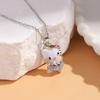 Women's Silver Titanium Steel Necklace with Micro-Inlaid Zircon - Elegant, Durable Clavicle Chain Jewelry