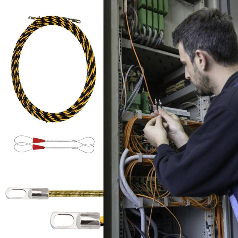 Electrical Spring Wire Threader Fish Tape Electrical Wire Threader Flat Head Manual Cable Puller Tool for Electrical