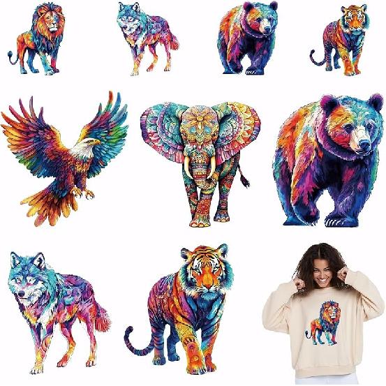 SUPERDANT 9pcs Puppy Dog Heat Transfer Stickers Cute Dog Iron On Transfers Iron On Patches Stickers Washable Heat Transfer Decals for T Shirts