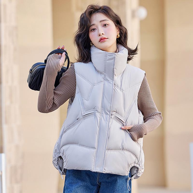 Пуховый хлопковый жилет женский короткий новый осенне-зимний корейский стиль свободный — фото 3