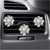 3PCS Bling Diamond Flower Car Air Vent Clips, Cute Crystal Rhinestone Interior Clip-On Air Conditioning Outlet Decoration, Car Vent Clip Charm for