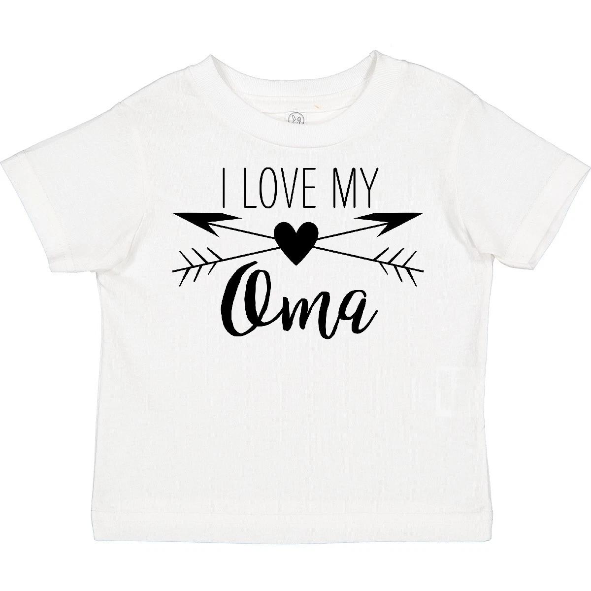 Inktastic I Love My Oma Heart And Arrows Toddler T-Shirt Family Arrow Grandma 100