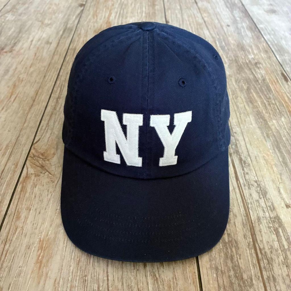 Used Polo Ralph Lauren NY Logo Embroidery Cap Navy New York Hat