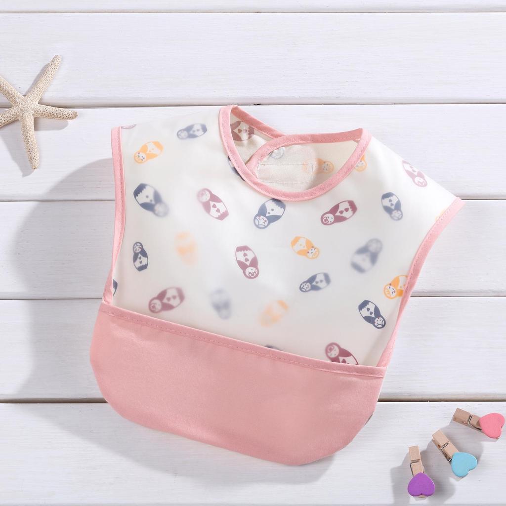 Waterproof Baby Drool Bib with Pocket - Wash-Free Design