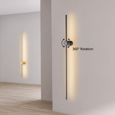 מנורות קיר LED נורדיות מנחושת שחורה עבור רקע ספה, חדר שינה, פנים, סיבוב 360°, מנורות קיר LED דקור לבית, מדרגות, מעבר