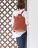 BAG since Imai Bag GENOVA Cowhide Mini Backpack Genuine Leather Made in Japan Zipper Rucksack Stylish [IMAI 1977] L-shaped (2670 Orange)