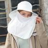 Full cover face sunscreen mask outdoor UV protection bucket hat summer breathable big brim shawl sun hat