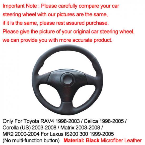For Toyota RAV4 1998 - 2003 Celica Corolla Hand Sewing Car Steering Wheel Cover