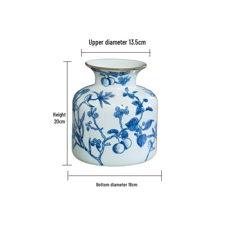 Hand-Painted Blue and White Porcelain Vase for Elegant Home Decor and Flower Arrangements
