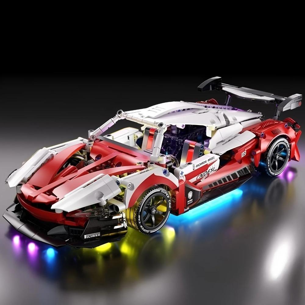 Racing building block toys, racing model building blocks 1:14 DIY sports car building block puzzles, children's gifts