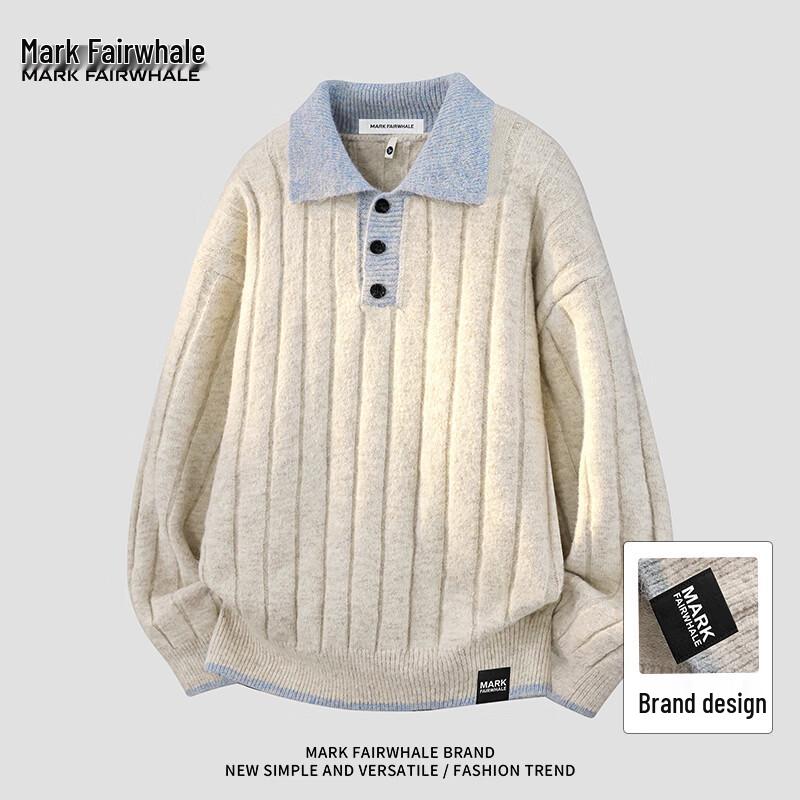 Mark Fairwhale Vintage Style Polo Knit Sweater
