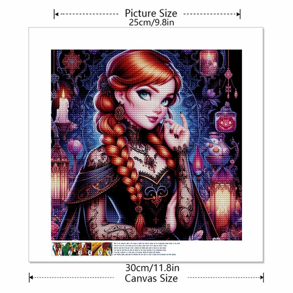 5D DIY Diamond Painting Decorative Princess Anna Full Round Drill Scenery Diamond Embroidery Cross Stitch Kits Home Decor Gift