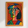 Abstract Woman Art Print Poster Mid-Century Modern Geometric Portrait Wall Art Prints Home Decor Wall Art Canvas Painting