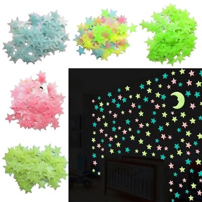 3D Glow Wall Stickers Glow In The Dark Luminous Stars Wall Sticker Bedroom Ceiling Livingroom