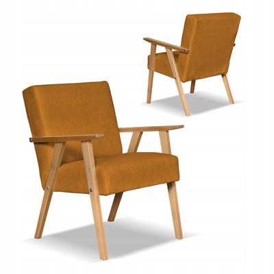 Armchair In PRL Retro Vintage Style SOLER Family Furniture Mustard Velvet Hunter