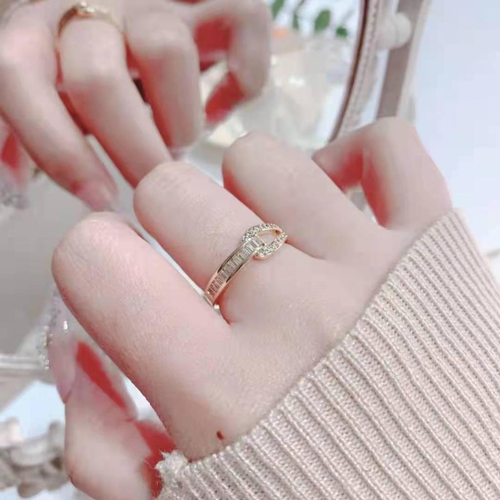 Luxurious Personalized Zirconia Open Ring for Women - Elegant Niche Design