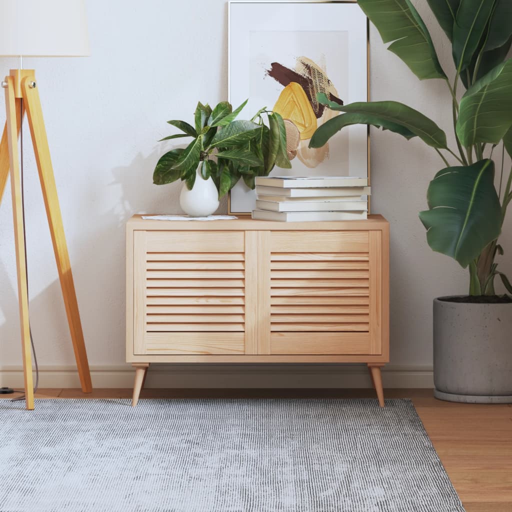 Cabinet Doors with Louvered Design 2 Pcs 39.5 X 39.4 Cm Solid Wood