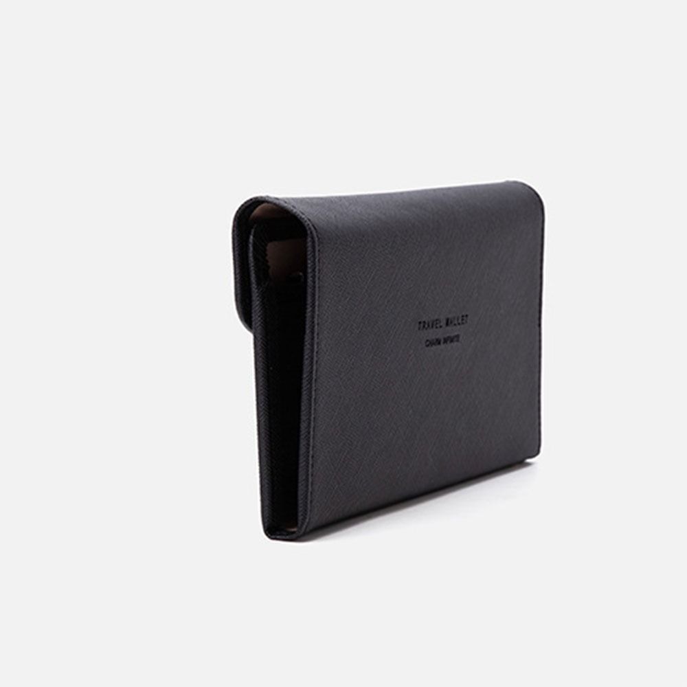 PU Leather Leather Passport Holder Portable RFID Blocking Wallet  Travel Accessories