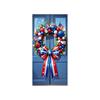 Patriotic Wreath with Decorative Bow and Star Elements for Front Door Indoor Outdoor Festival Use Holiday Decor