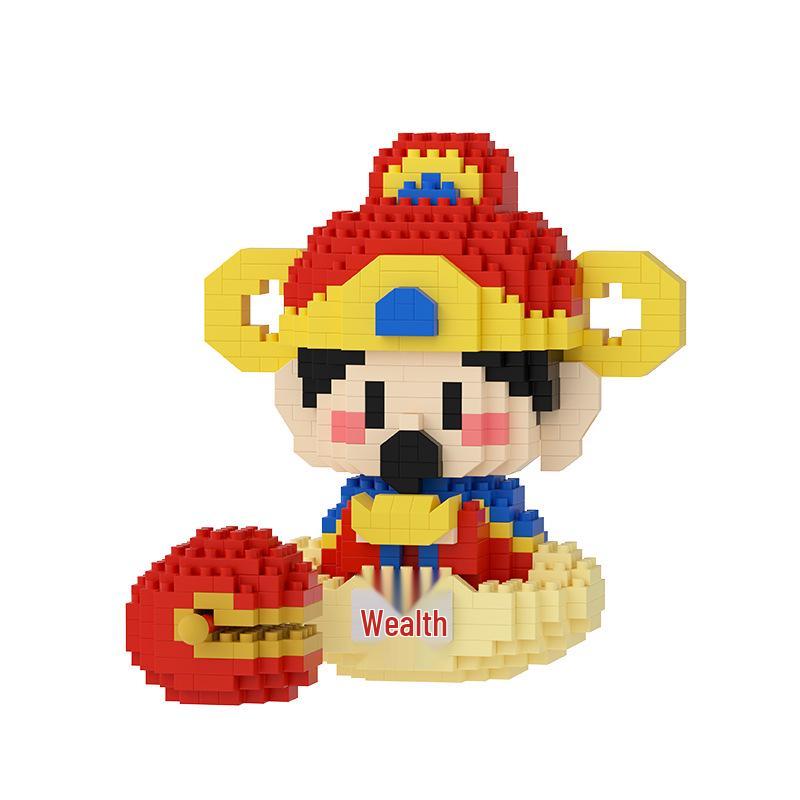 Gott des Reichtums Mikro-Partikel Bausteine - Neujahrsgeschenk Ornament, Kompatibel mit Lego