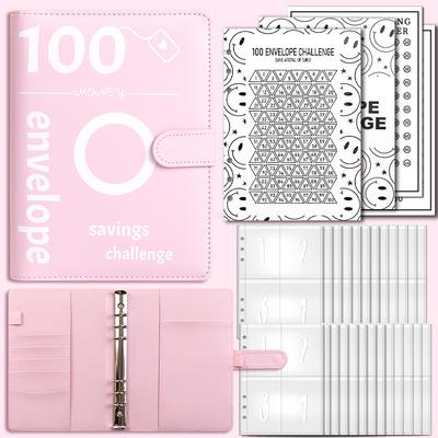 Budget Binder Savings Challenge Book A5 100 Envelope Challenge Binder With Cash Envelopes Cash Binder Easy for Budgeting Planner