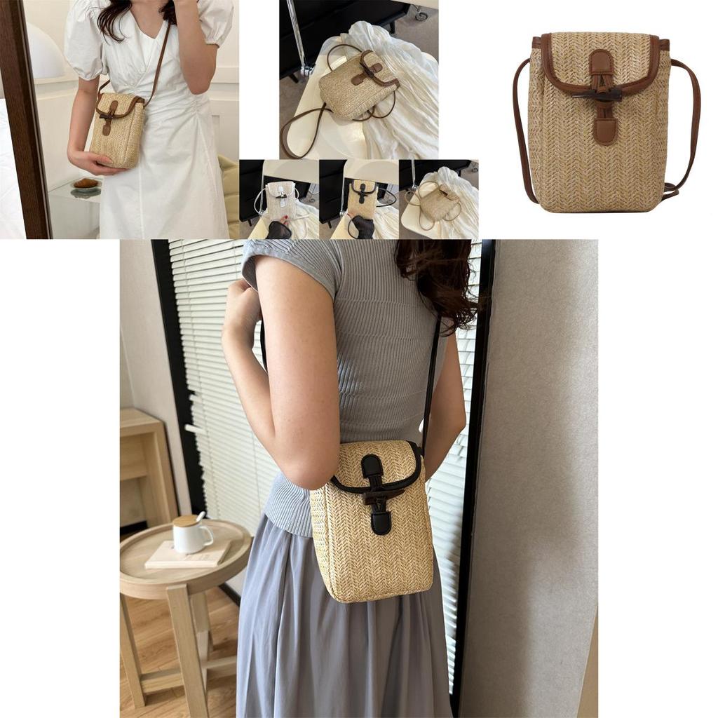 Stylish Women's Woven Crossbody Bag 2023 Trendy Mini Purse For Daily Use In White Black Khaki Brown
