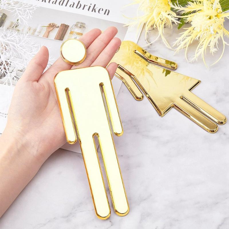 3D DIY Woman Man Toilet Door Sign Bathroom Restroom WC Door Sign For Toilet Door Sign Wall Sticker Decor Removable Logo