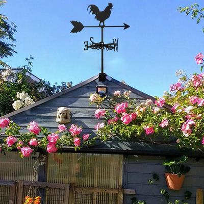 Black Rooster Weathervane,Animal Metal Weather Vane Art,Iron Roof Decoration Accessories Wind