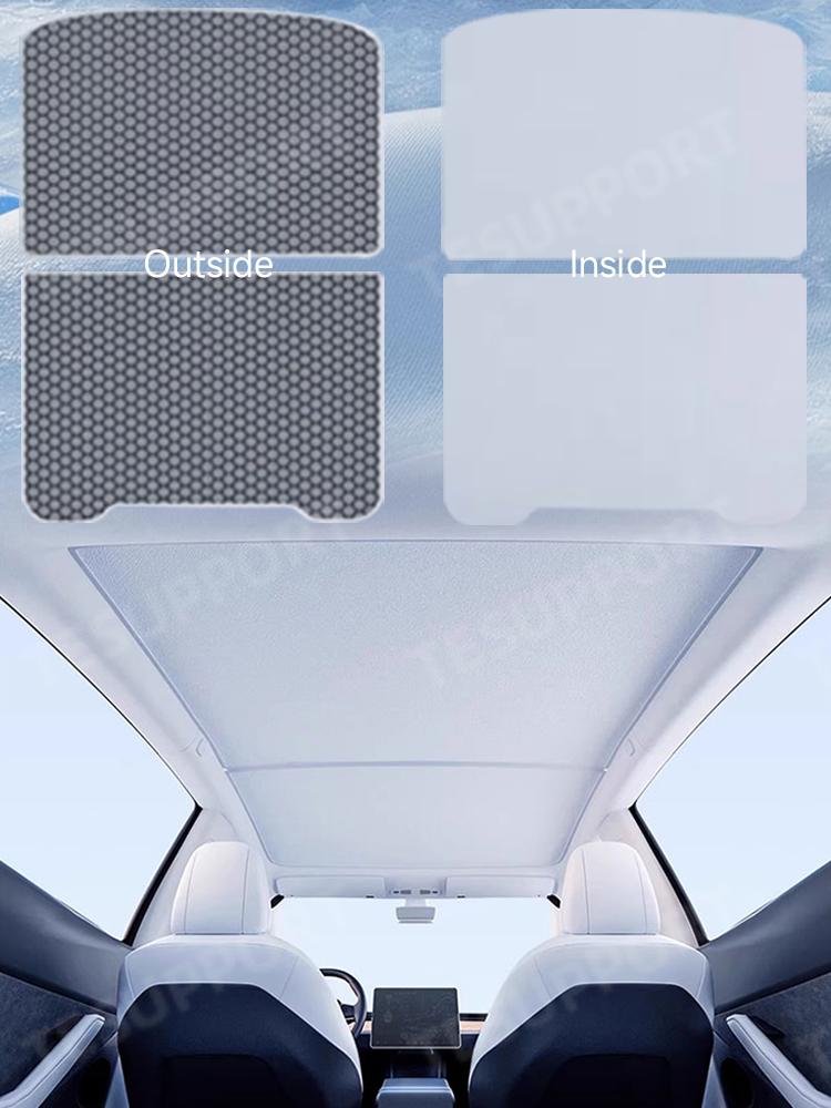 For Tesla Model Y Juniper 2025 Accessories SunShades Roof Sunshade Sunroof Upgrade Graphene Windshield Sunshades Privacy Curtain