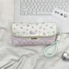 Korean Floral Pen Case With Polyester Material Large Capacity Student Stationery Organizer For Girls