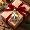 2D Flat Xmas Tree Decoration Acrylic Christmas Ornament, Vintage Stained Multipurpose Holiday Party Ornament Glass Style Hanging Pendant, Festive