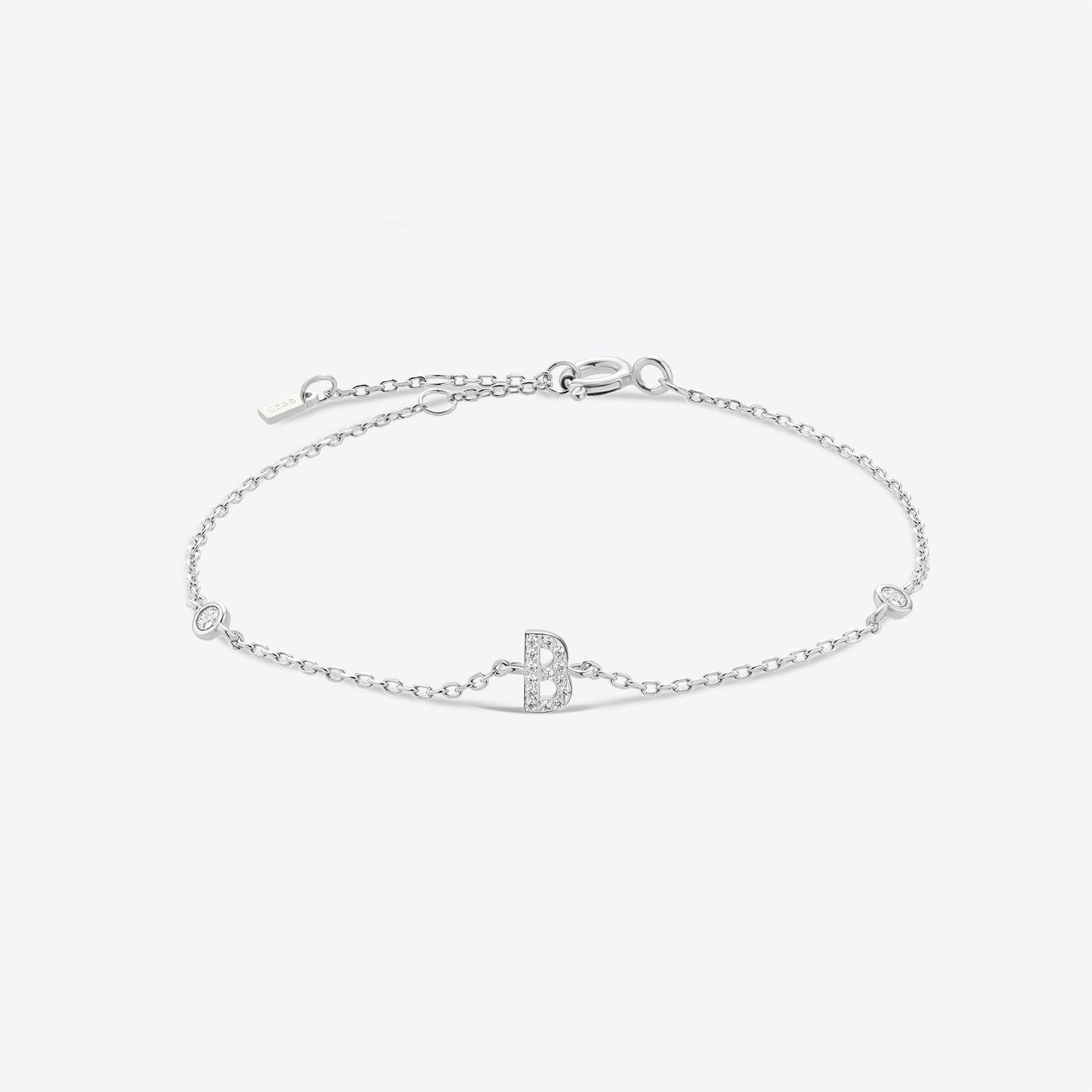 

ANDYWEN 925 Sterling Silver Monogram Letter Bracelet Crystal Luxury CZ Zircon Women Fine Jewelry M